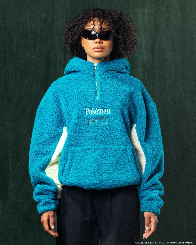 Fashionable And Versatile Pokémon By Loiter Snorlax Sherpa Hoodie Green/Off White