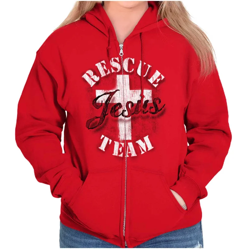 Personalized Clothing Rescue Team Zip Hoodie