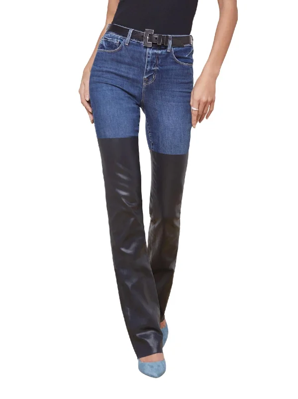 Avant-garde trend Ruth High Rise Straight Jean In Magnolia/black