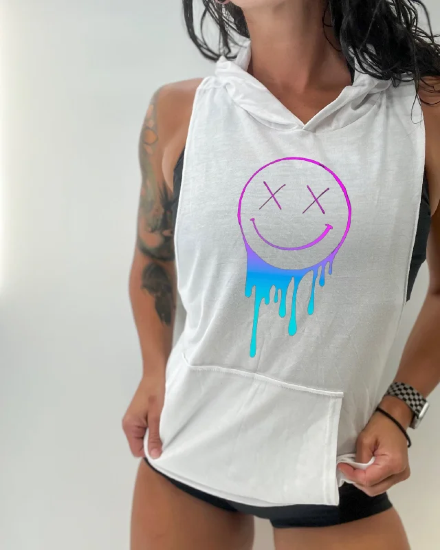 New Products Salty Savage Unisex “Gradient Drip OG Smile” Sleeveless Muscle Tank Hoodie