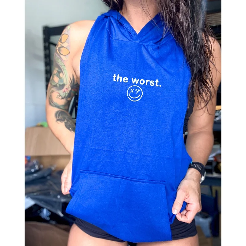 Advanced Customization Salty Savage Unisex “the worst.” Sleeveless Racerback Muscle Tank Hoodie | Micro
