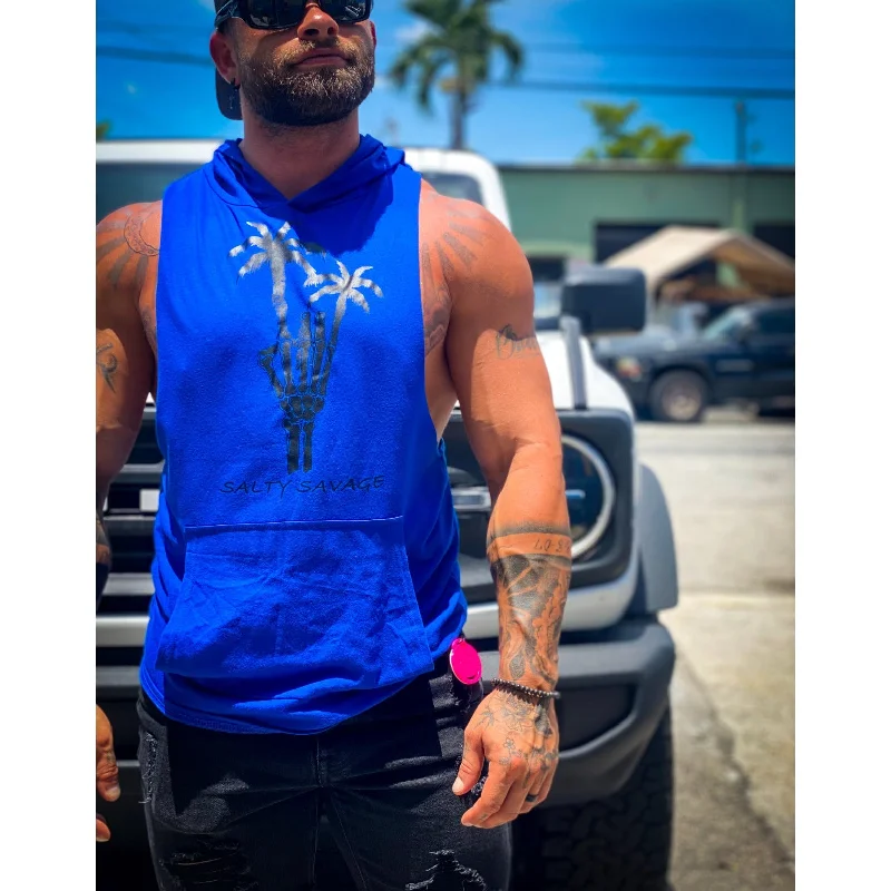 Elegant And Casual Salty Savage Unisex "Rock On" Sleeveless Muscle Tank Hoodie