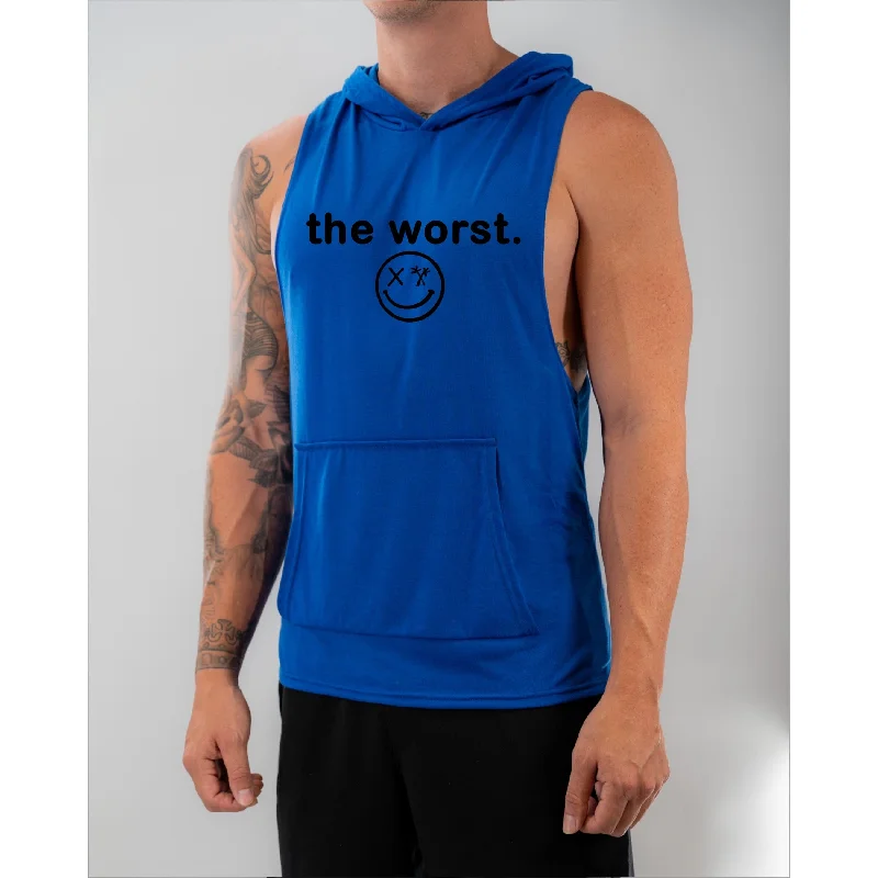Exquisite Fabrics Salty Savage Unisex “the worst.” Sleeveless Racerback Muscle Tank Hoodie