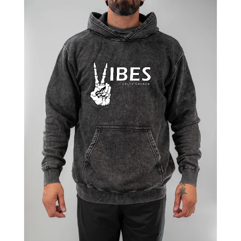 High-end Design Salty Savage Unisex “Vibes” Mineral Wash Hoodie