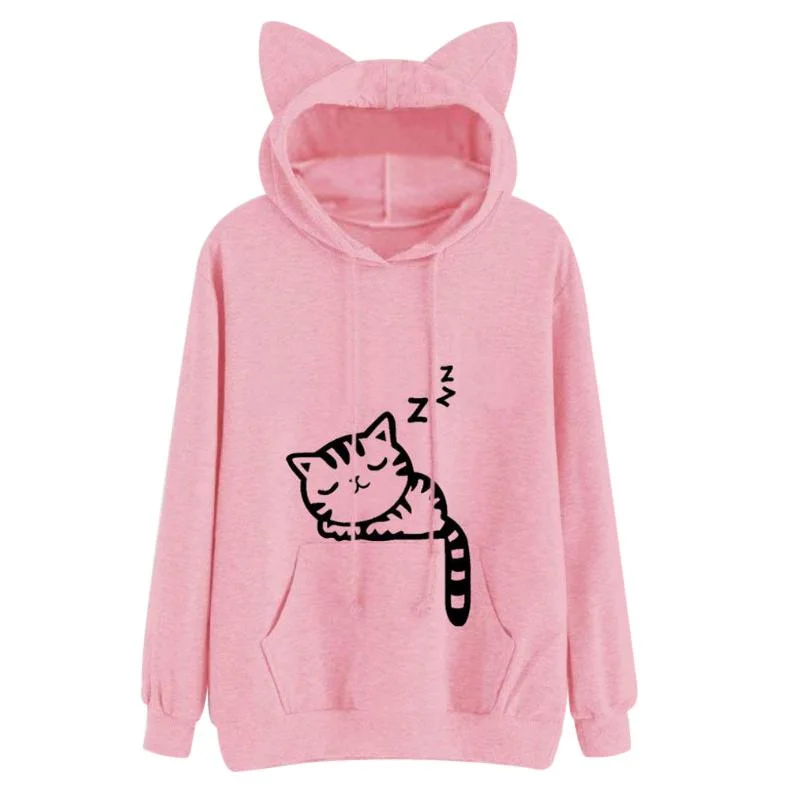 Fashionable sports Sleepy Cat Hoodie