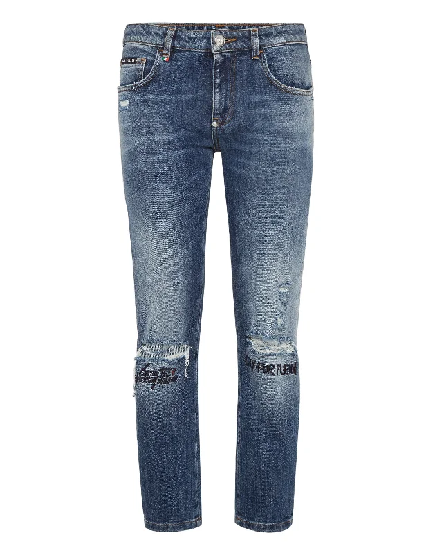 High-waisted pants style Slim Boyfriend Statement