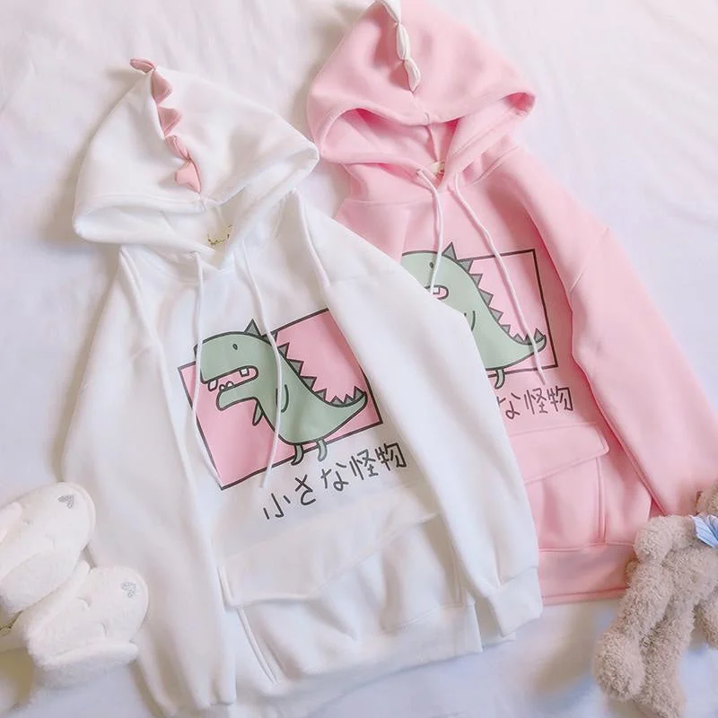 Elegant And Casual Pastel Dino Hoodie