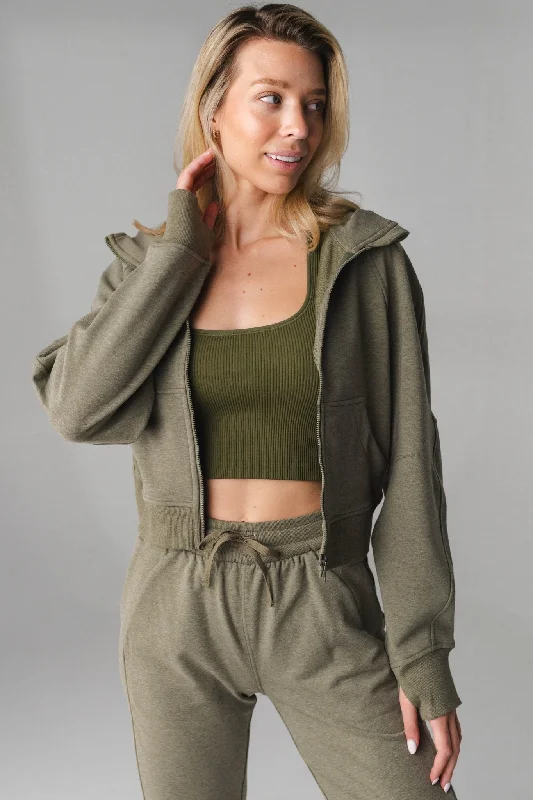 Stretch Design Vitality Studio Zip - Matcha Marl