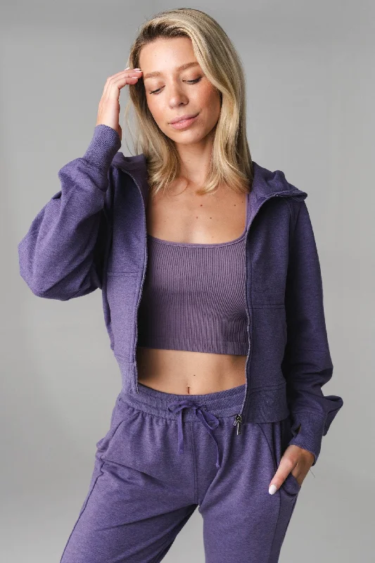 European And American Style Vitality Studio Zip - Violet Marl