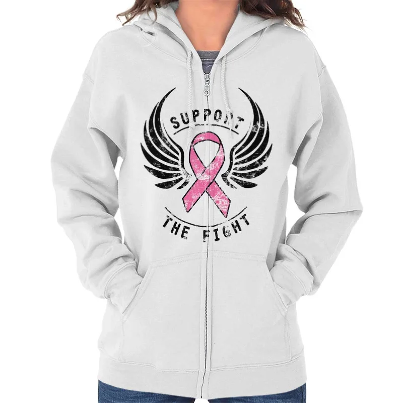 Urban Sense Breast Cancer Awareness Zip Hoodie