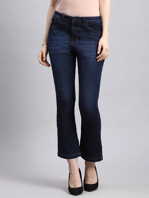 Moisture wicking Women Blue Slim Fit Denim