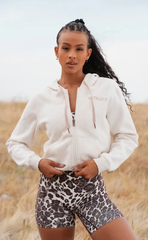 Dessert Matching Vitality Women's Cozy Zip - Oat Marl