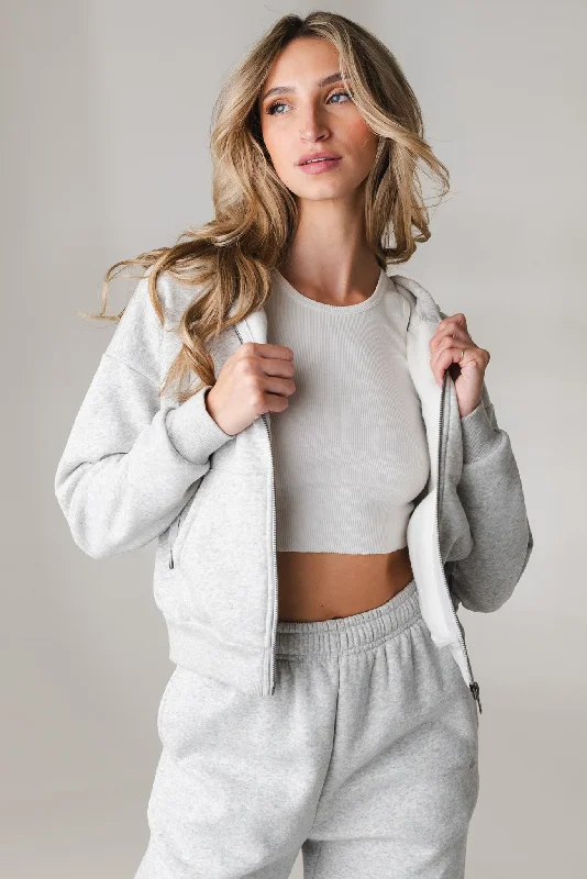 College Style Vitality Women's Cozy Zip - Stone Marl