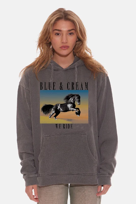 Bright Colors Women's We Ride Hoodie Vintage Black