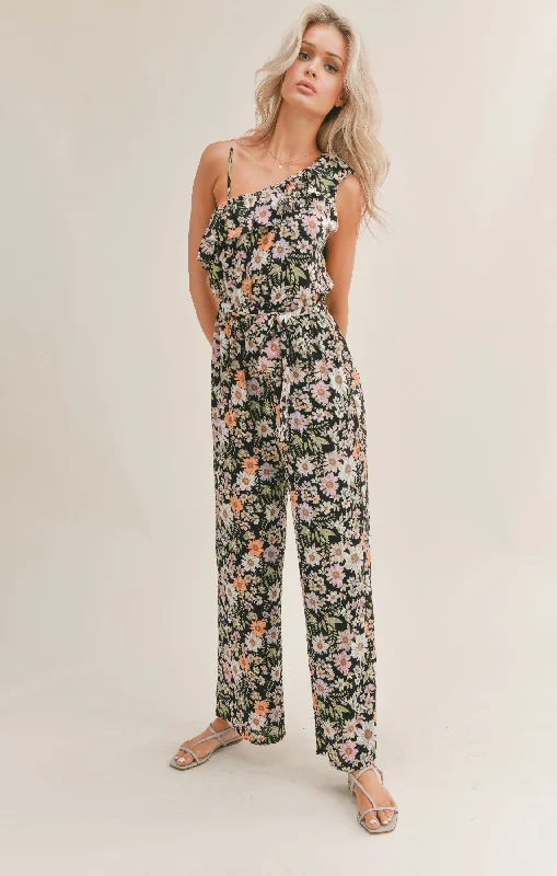 Modern Comfort Getaway Garden One Shoulder Jumpsuit