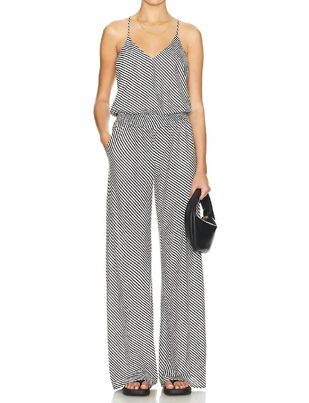 Auggie Jumpsuit In Black/ivory