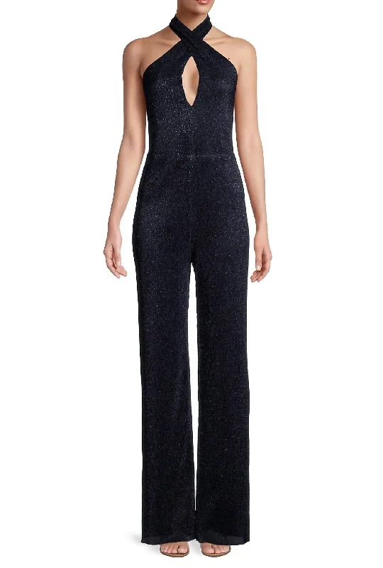 Trendy Wear Bode Jumpsuit In Navy Lurex