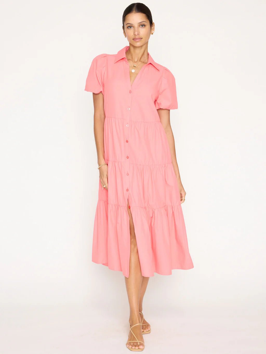 Modern Chic Brochu Walker - Havana Dress in Bright Coral