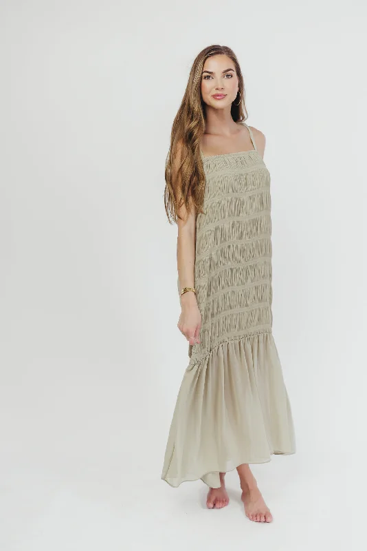 Fashion Touch Karolyn Tie Strap Maxi Dress in Sage