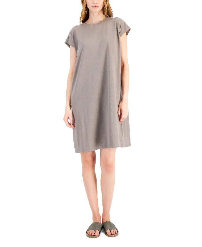 Eileen Fisher Womens Organic Boxy Crewneck Dress