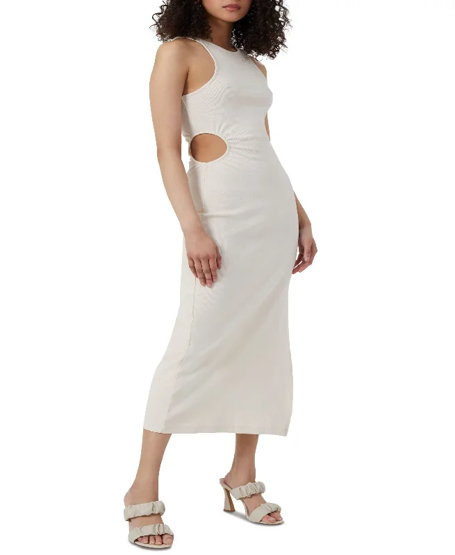 Cozy Dress French Connection Womens Rasha Ribbed Cutout Midi Dress