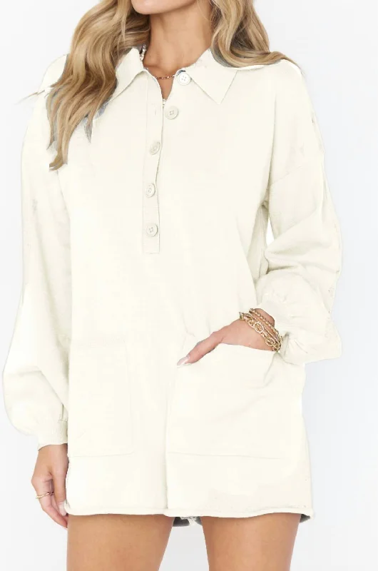 Cozy Outfit Gianni Romper In Cream Knit