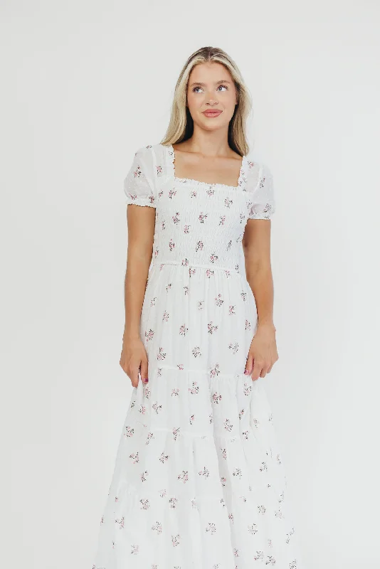 Soft Comfort Harper Worth Maxi Dress in Pink Floral - Bump Friendly