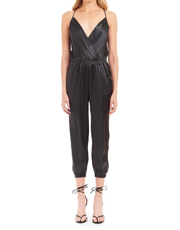 Comfort Fit Leah Silk Jumpsuit In Black