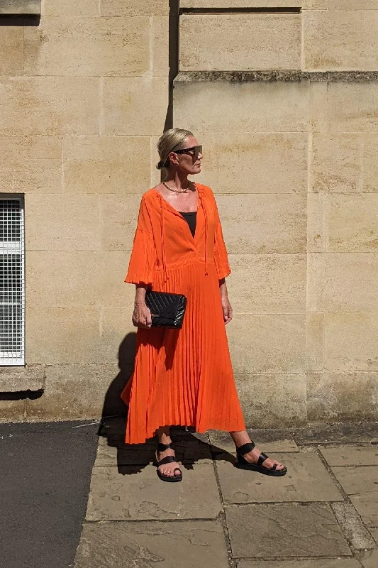 Light Comfort Leighton Flame Pleated Dress