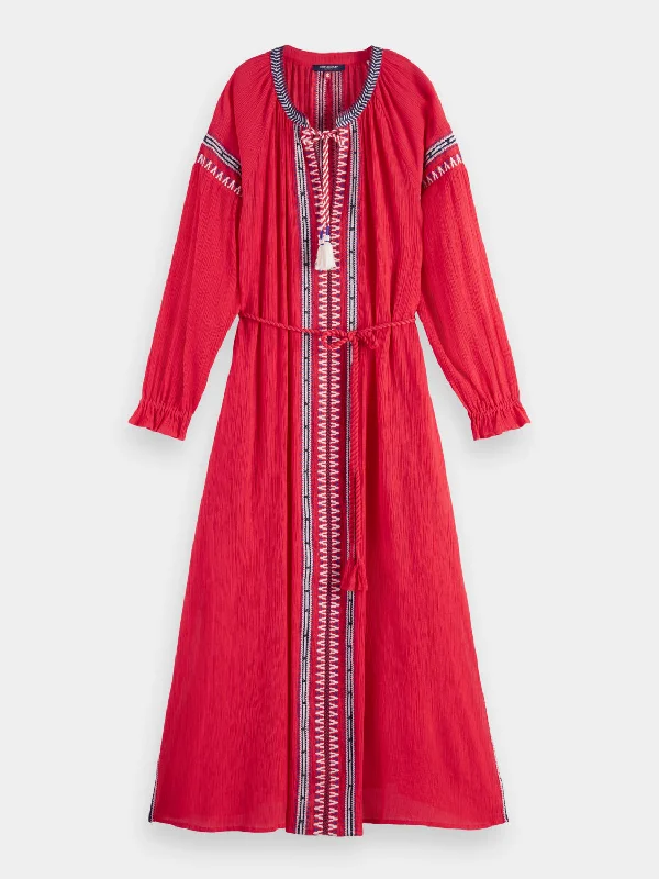 Comfortable Jackets Midi dress with embroidery details