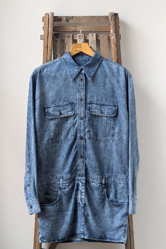 High-quality Design Palvina Blue Denim Shirt Dress
