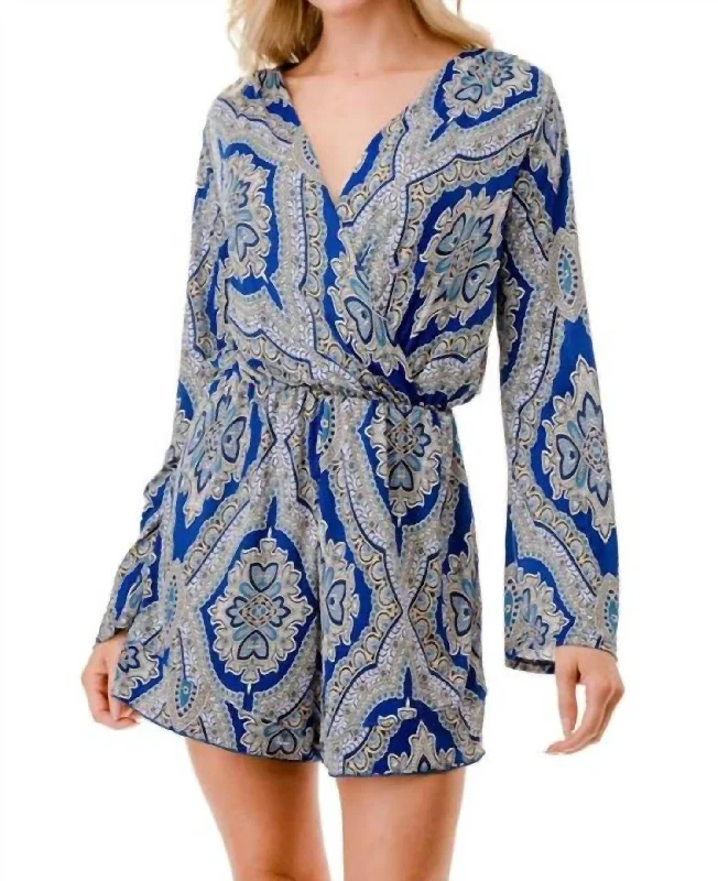 Relaxed Fit Printed Romper In Paisley