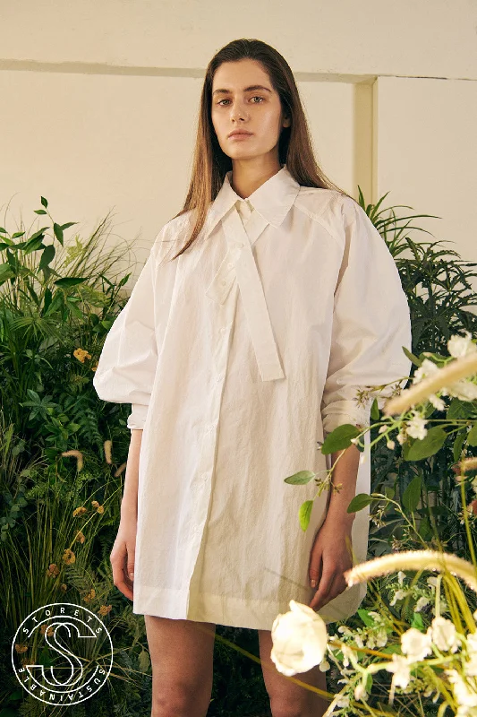Retro Woolen Jacket Recycled Nylon Shirt Dress