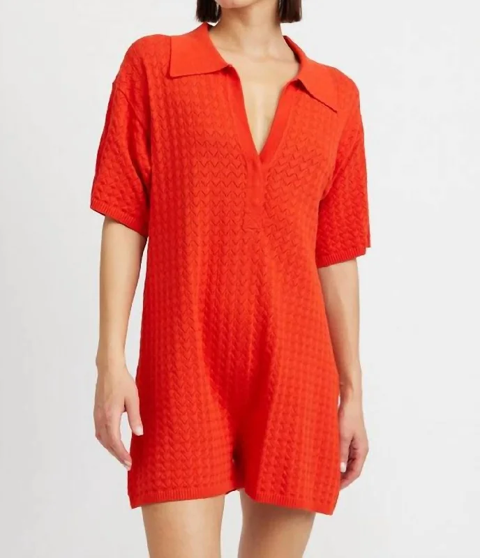 Windbreaker fashion Ripe Playsuit In Tomato