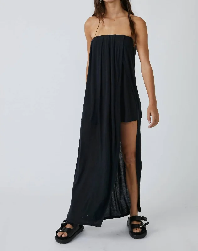 Sports Comfort Style Summer Fling Solid Romper In Black