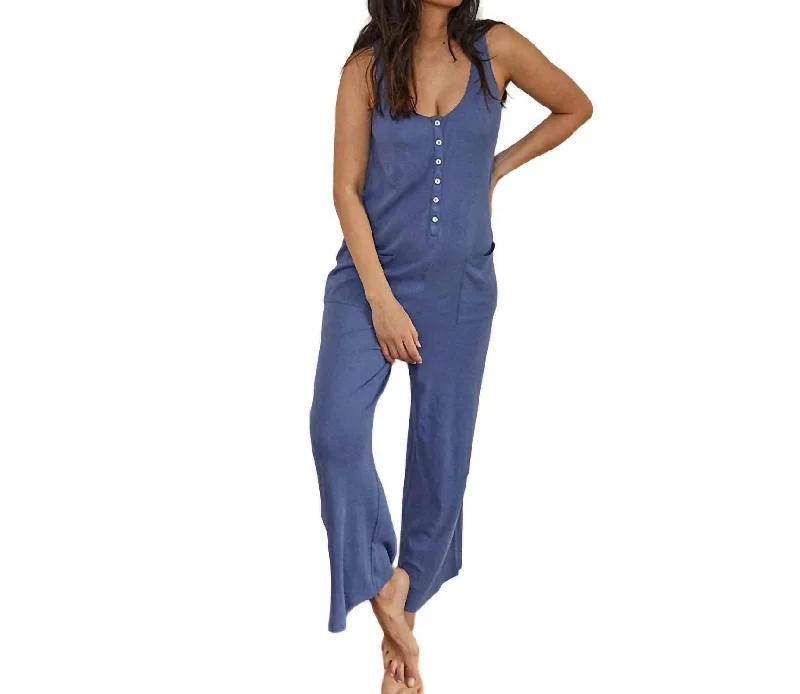Retro Style The 24/7 Feeding Jumpsuit In Blue Grey