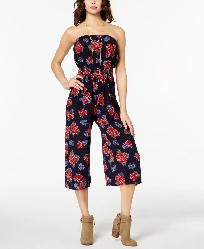 Ultra Flirt Juniors Printed Tube Top Capri Jumpsuit