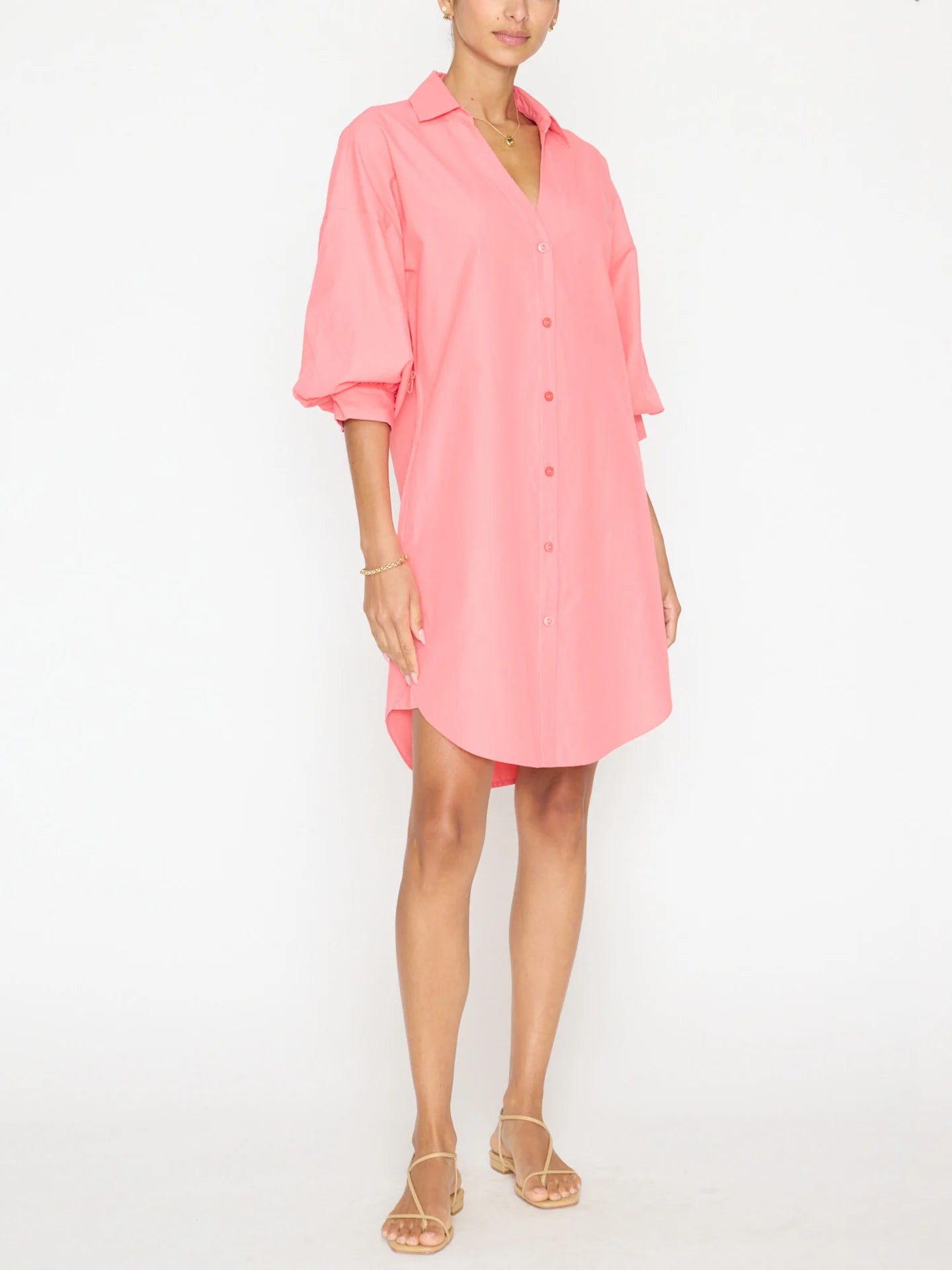 Cozy Shirts Brochu Walker - Bright Coral Kate Belted Dress