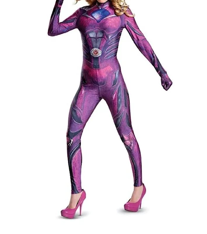 Luxe Comfort Women's Power Ranger Bodysuit Costume In Pink