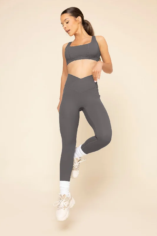 Crisscross Hourglass® Leggings with Pockets - Slate