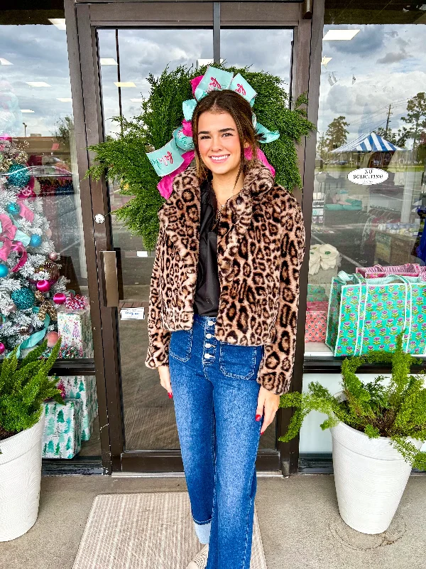 Luxury Fashion Animal Print Fur Coat: Mid Waist