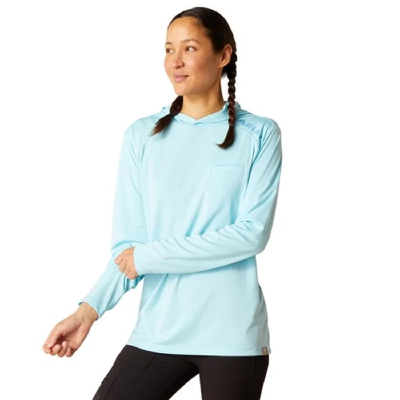 Fashion Expert Ariat Women's Rebar Sunblocker Hooded Long Sleeve T-Shirt