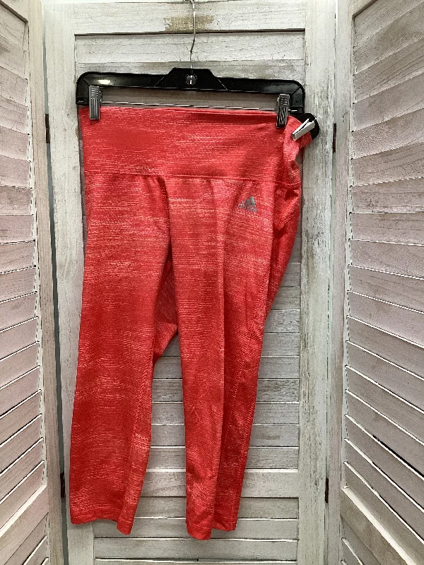 Classic Retro Athletic Leggings By Adidas In Neon, Size: M