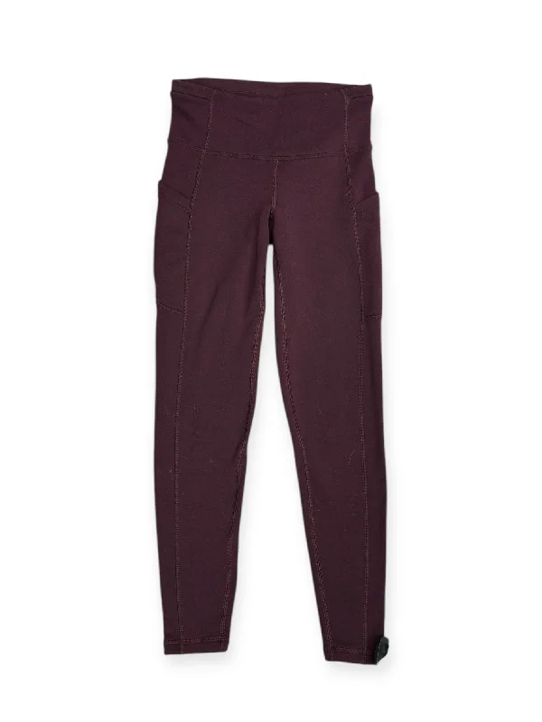 Fresh And Capable Athletic Leggings By Athleta In Maroon, Size: Xxs