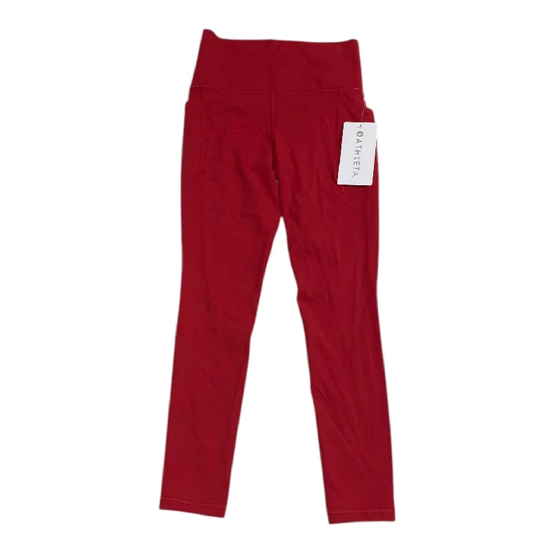High Street Style Athletic Leggings By Athleta In Red, Size: Xs