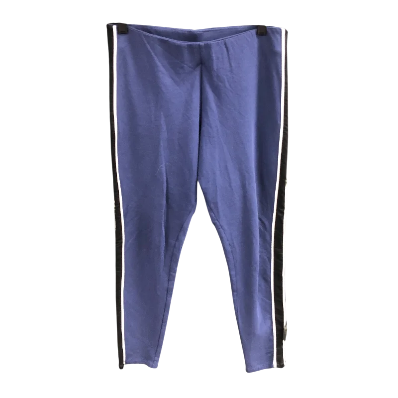 Floral Prints Athletic Leggings By Divided In Blue, Size: L