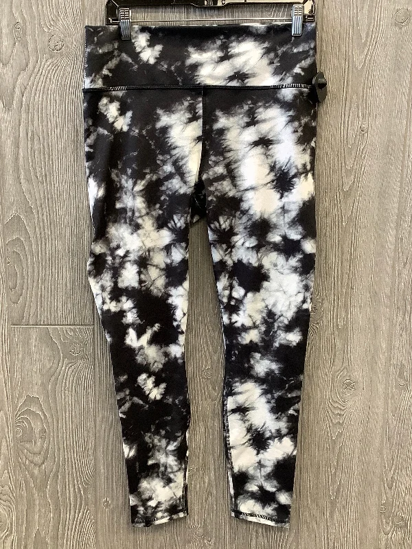 Sports Series Athletic Leggings By Fabletics In Black & White, Size: Xl