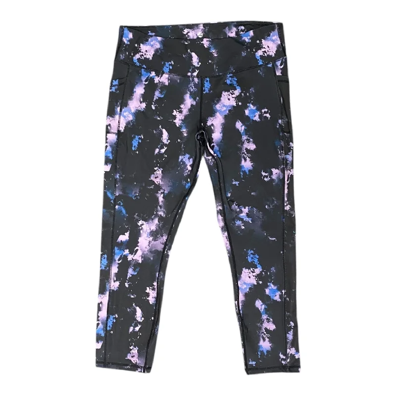 High-end Customization Athletic Leggings By Legend In Black & Purple, Size: Xl