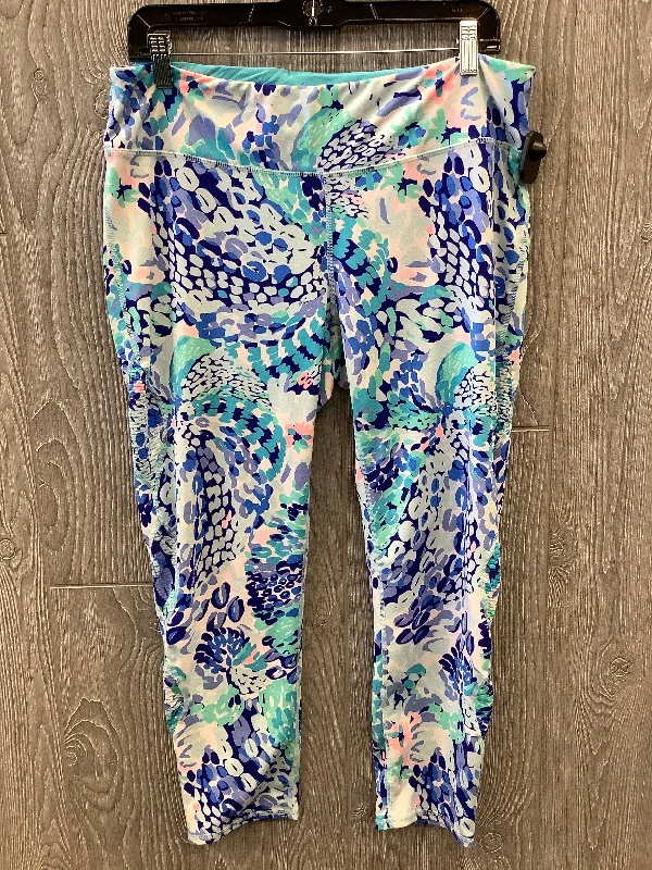 High-end Design Athletic Leggings By Lilly Pulitzer In Blue, Size: Xl