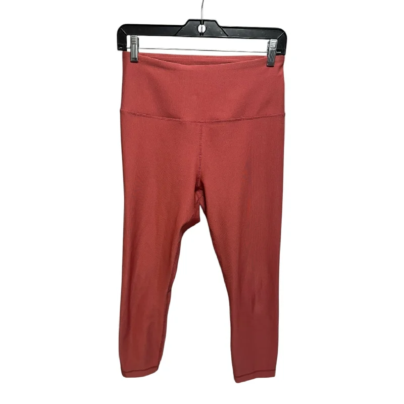 Integrated Design High Waisted 7/8 Athletic Leggings By Mpg Sport In Coral, Size: M